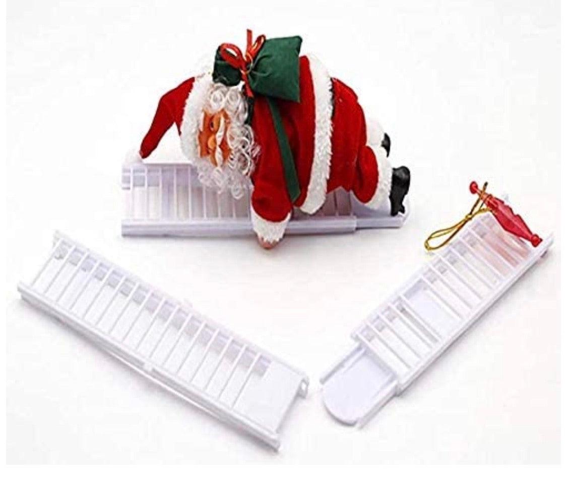 Electric Climbing ladder Santa Claus Christmas Ornament