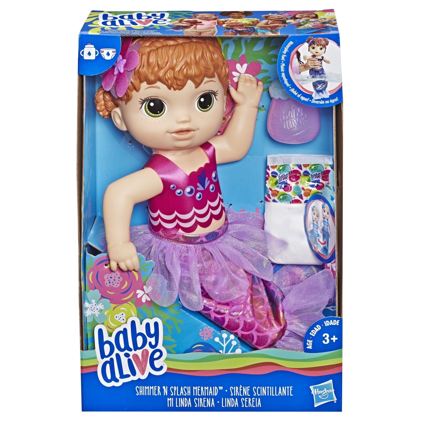 Baby Alive Shimmer Splash Mermaid, Red Hair, Ages 3 and up