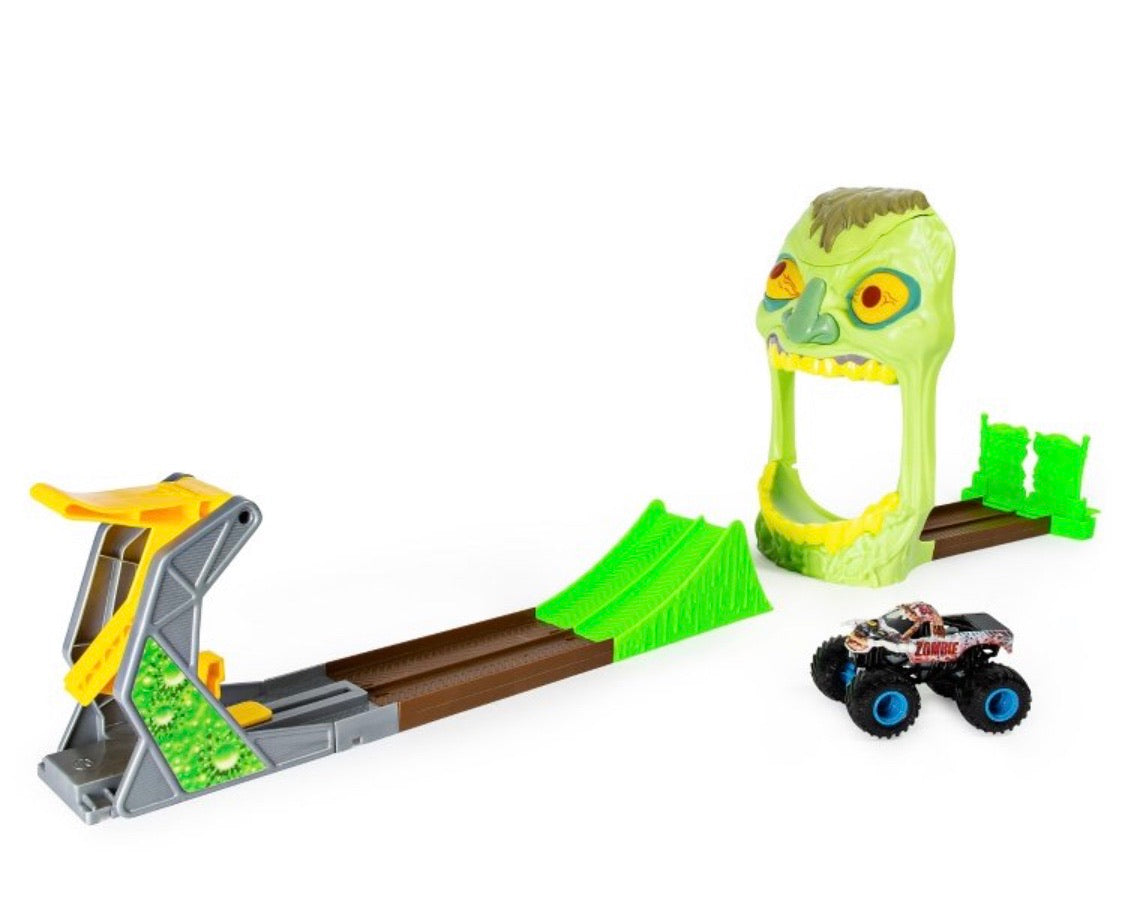 Monster Jam Official Zombie Madness Playset Featuring Exclusive Die-Cast Zombie Monster Truck