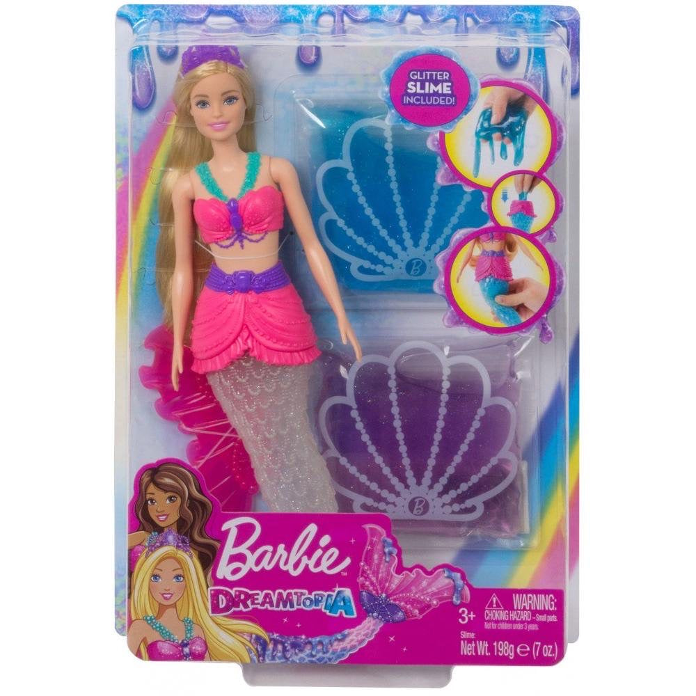 Barbie Dreamtopia Slime Mermaid Doll with 2 Slime Packets