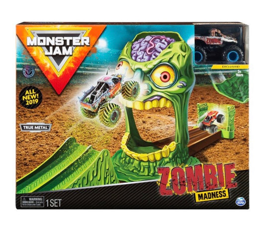 Monster Jam Official Zombie Madness Playset Featuring Exclusive Die-Cast Zombie Monster Truck