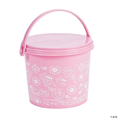 12 Plastic Birthday Pink Cowgirl Pails