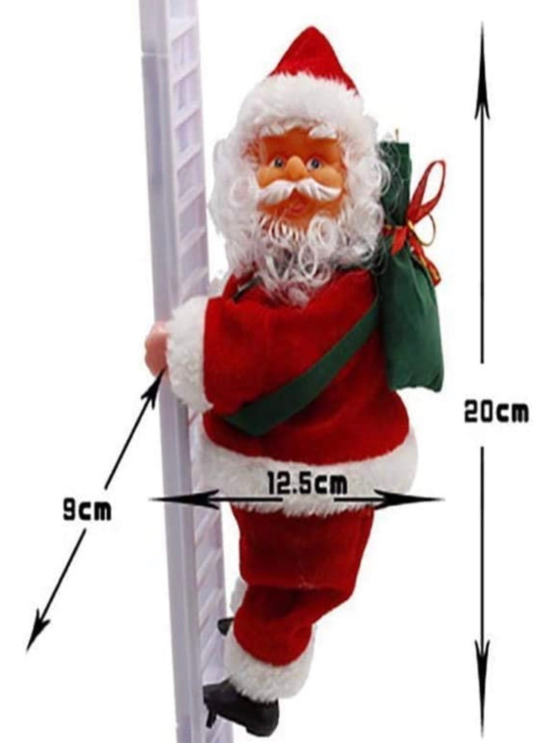 Electric Climbing ladder Santa Claus Christmas Ornament