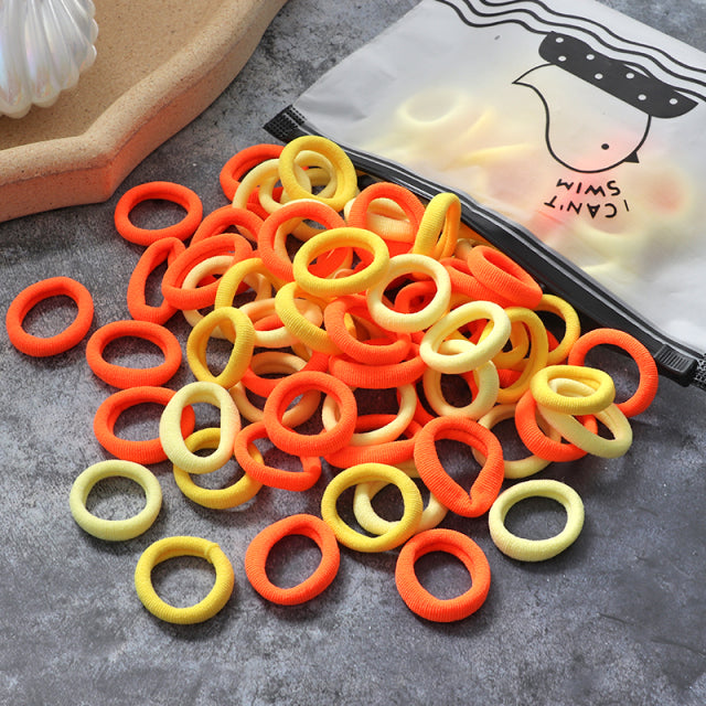 60/100pcs/Set Elastic Hair Bands Girls Hair Accessories Colorful Nylon Headband Kids Ponytail Holder Scrunchie Ornaments Gift