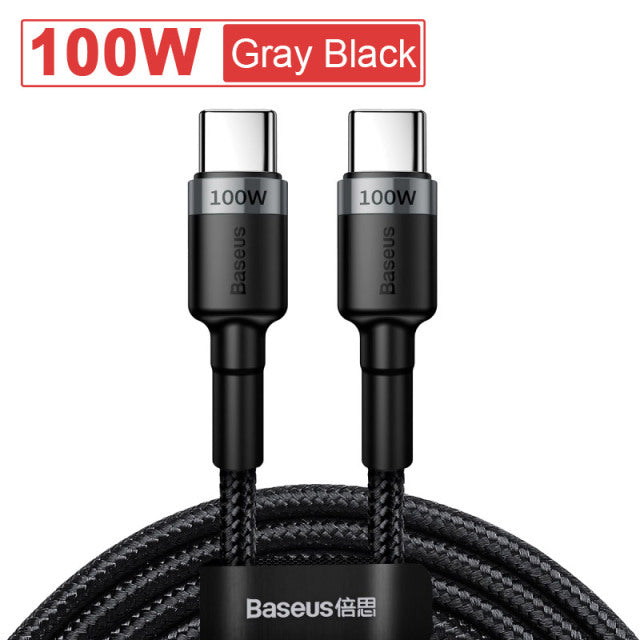 Baseus USB C to USB Type C Cable for MacBook Pro Quick Charge 4.0/3.0 100W PD Fast Charging for Samsung Xiaomi mi Charge Cable